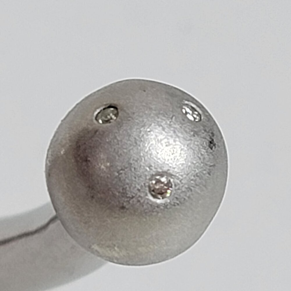 Diamond Accent Ball Charm Sterling Silver Cuff Bracelet 7 Inch - Picture 5 of 9
